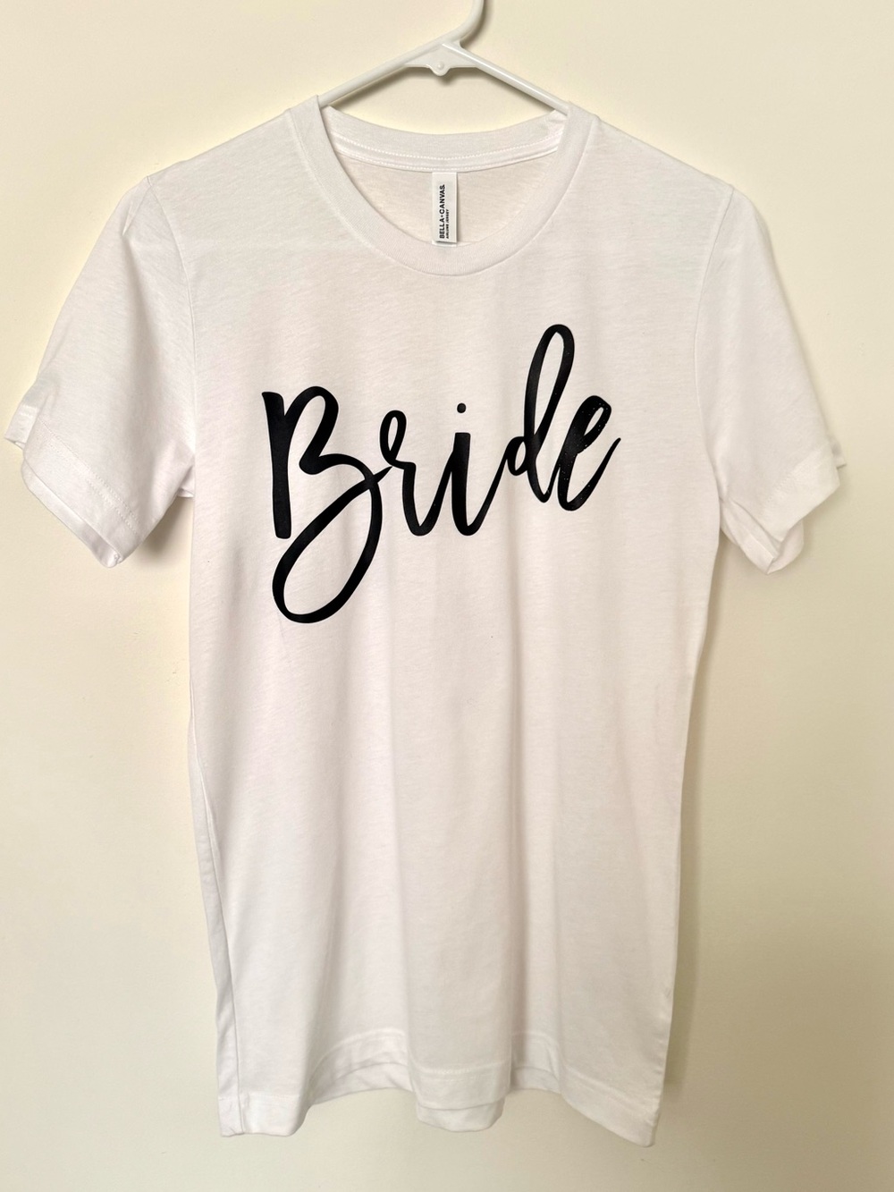 White BRIDE T-Shirt with Black Print